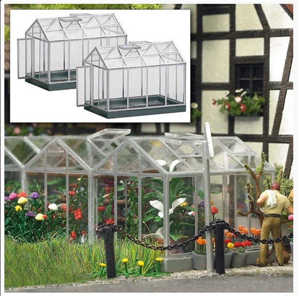 Busch OO/HO 1400 Green House pack of 2