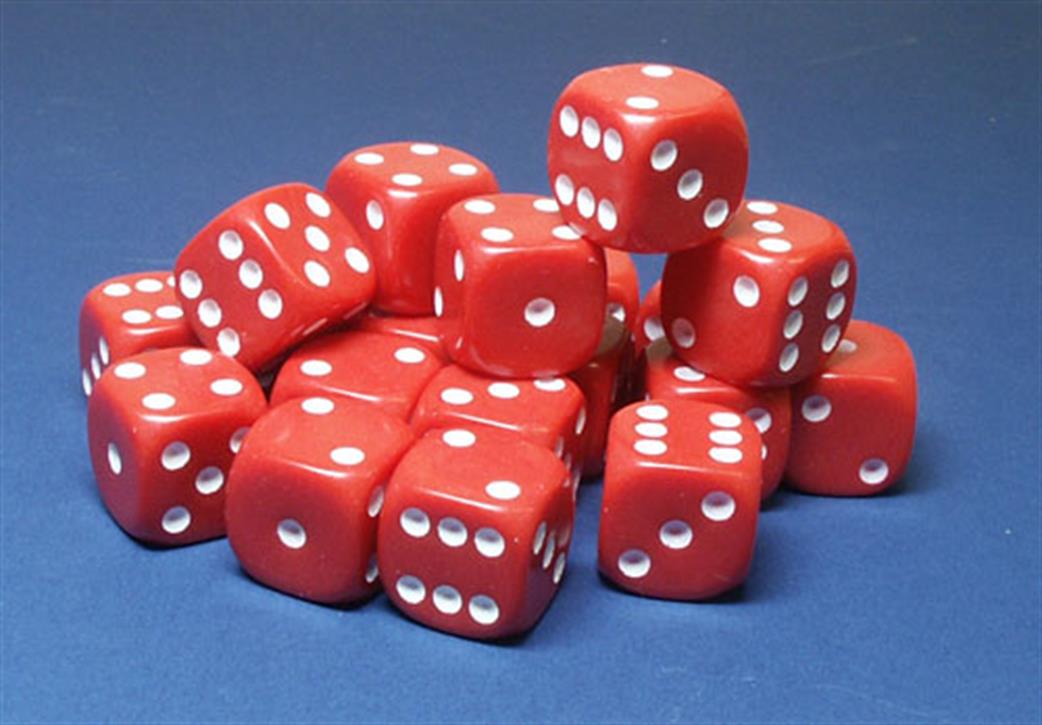 D&G  DS01603 16mm d6 Dice Red with White Spots