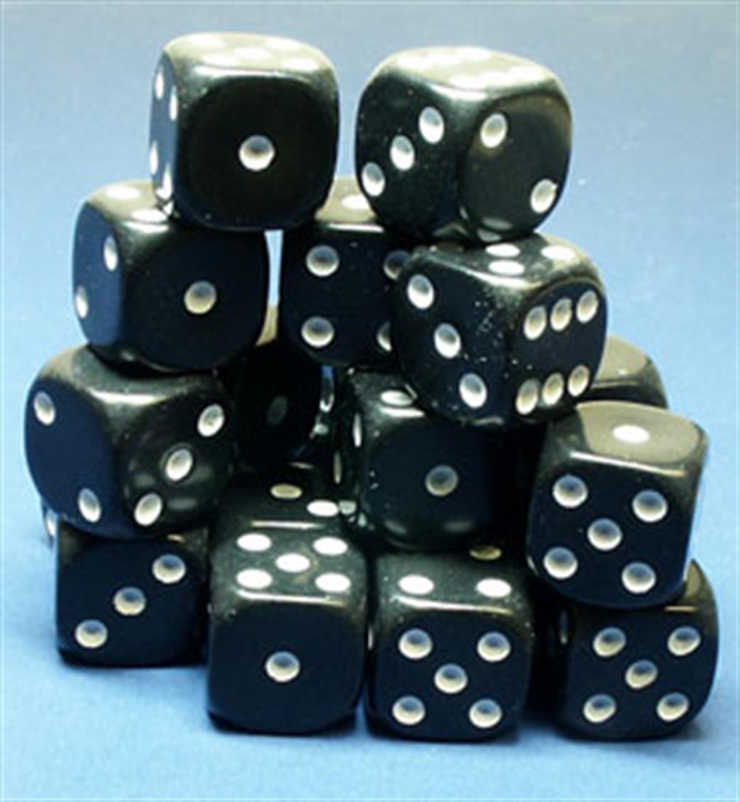 D&G  DS01602 16mm d6 Dice Black with White Spots