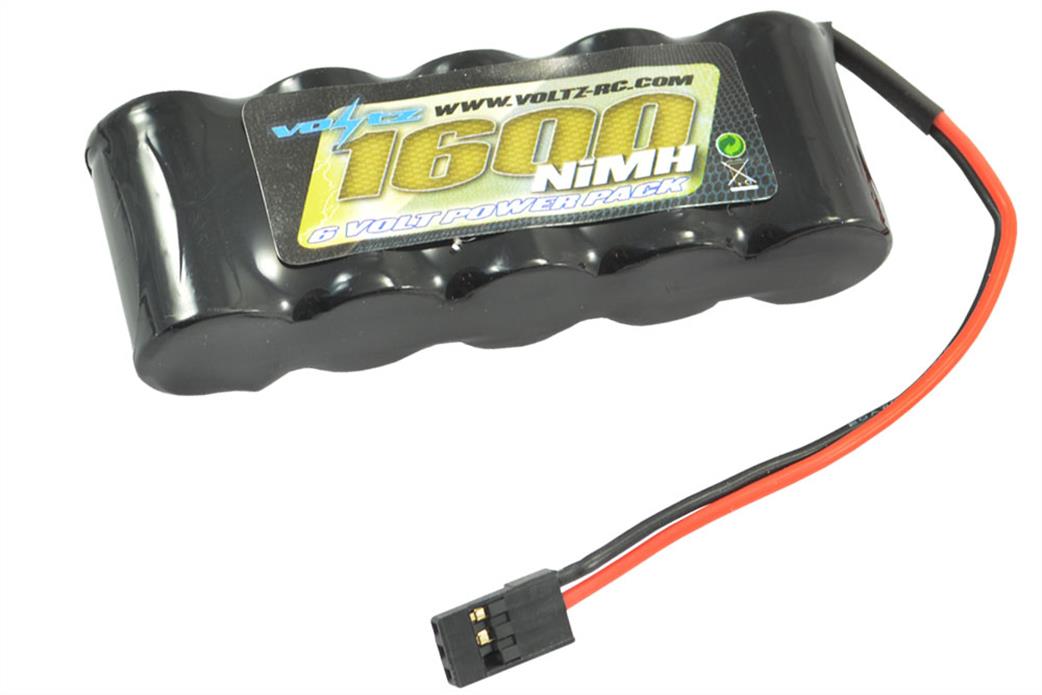 Voltz  VZ0111 6.0v Receiver Pack Flat 1600mah JR Plug