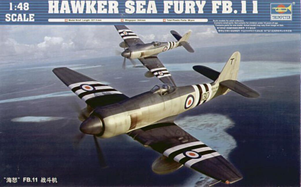 Trumpeter 1/48 02844 Hawker Sea Fury FB11 1950's Royal Navy Fighter Kit