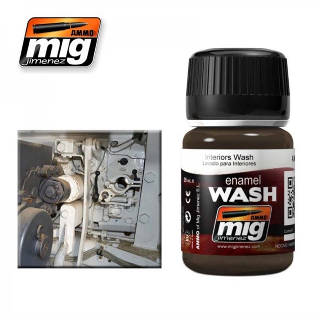 Ammo of Mig Jimenez  A.MIG-1003 Interiors Enamel Weathering Wash 35ml Jar