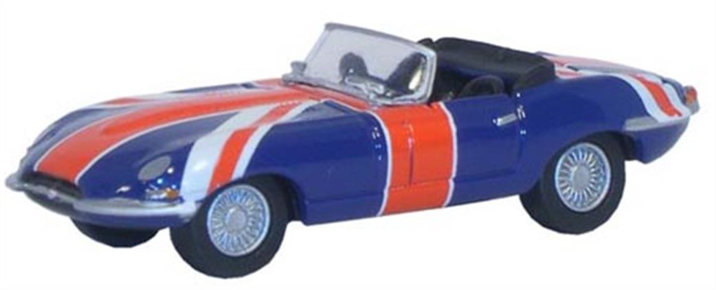 Oxford Diecast 1/76 76ETYP005 Union Jack Jaguar E Type Open Top Austin Powers