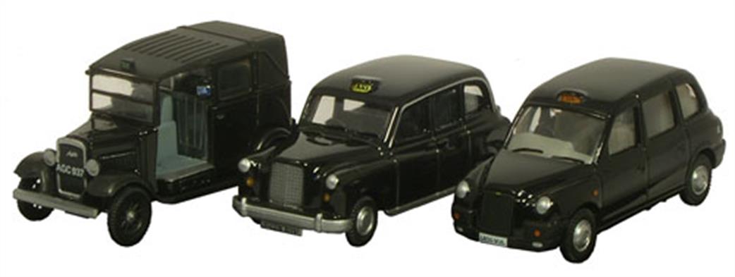 Oxford Diecast 1/76 76SET09 Triple Taxi Set