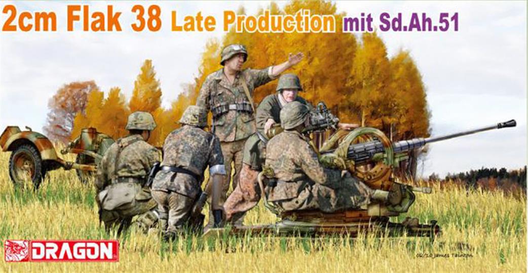 Dragon Models 1/35 6546 German 2cm Flak38 Late Production mit Sd.Ah.51 kit