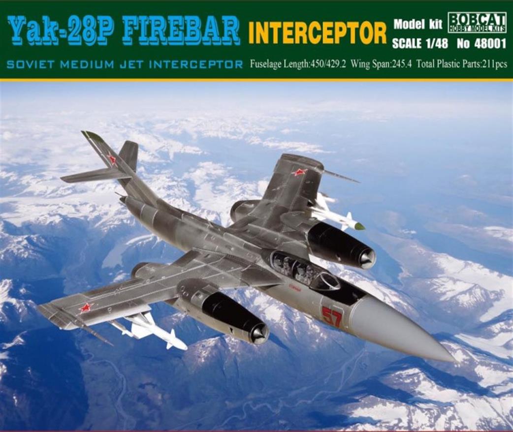 1/48 BOB48001 Bobcat Models Yak-28 FireBar Soviet Medium Jet Interceptor Kit