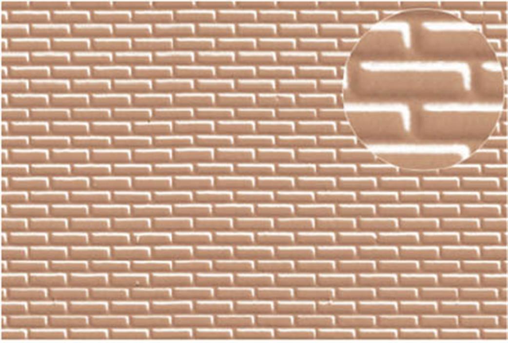 Slaters Plastikard OO 0403 Brick Walling 4mm Scale Embossed Plasticard Grey