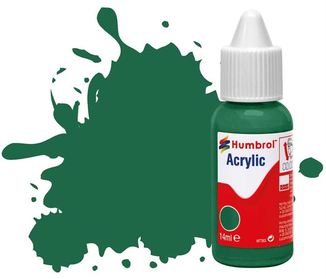 Humbrol  DB0030 30 Dark Green Matt 14ml Acrylic Paint Dropper Bottle