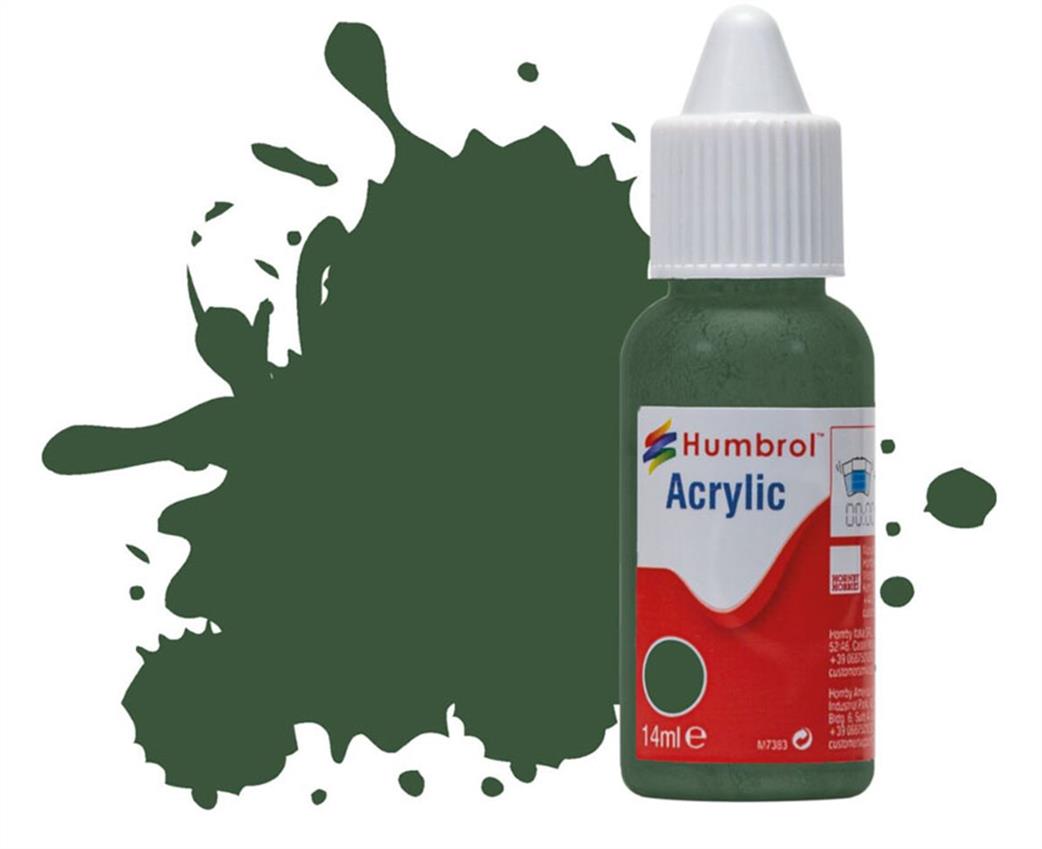 Humbrol  DB0078 78 Cockpit Green Matt 14ml Acrylic Paint Dropper Bottle