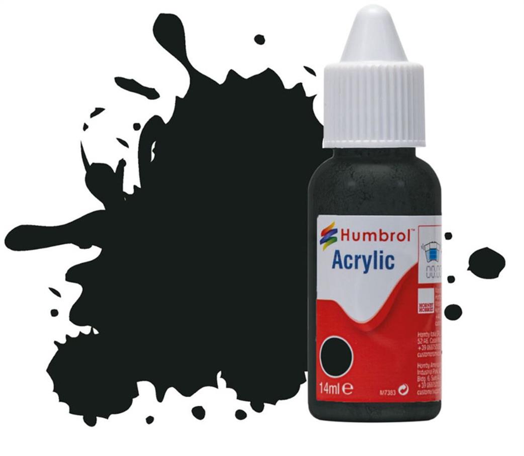 Humbrol  DB0091 91 Black Green Matt 14ml  Acrylic Paint Dropper Bottle