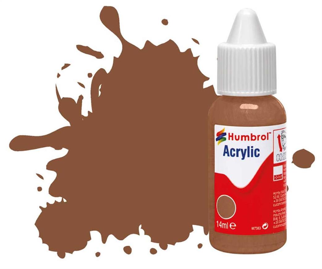 Humbrol  DB0186 186 Brown Matt 12ml Acrylic Paint