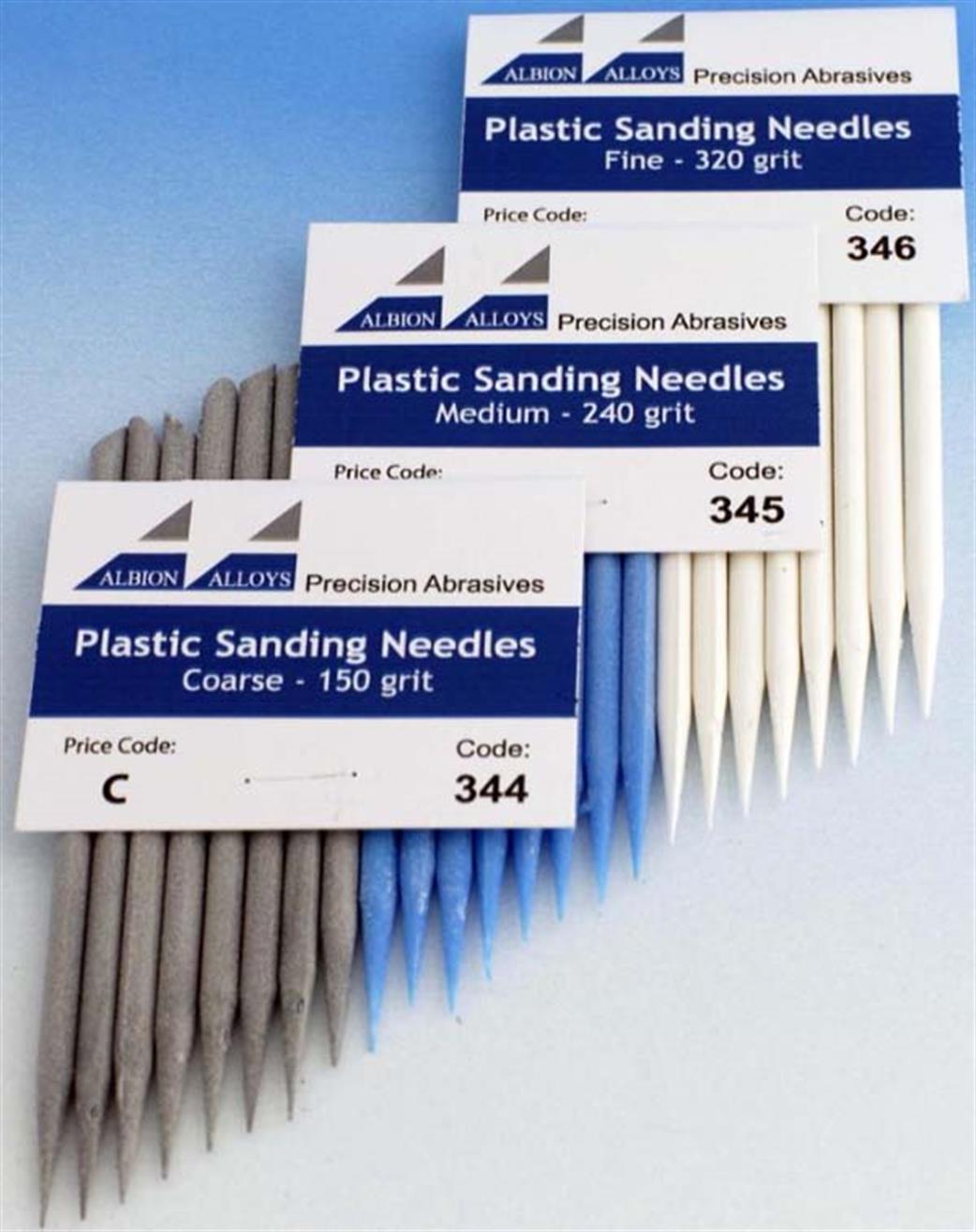 Albion Alloys  344 Plastic Sanding Needles Coarse 150 Grit Pack of 8