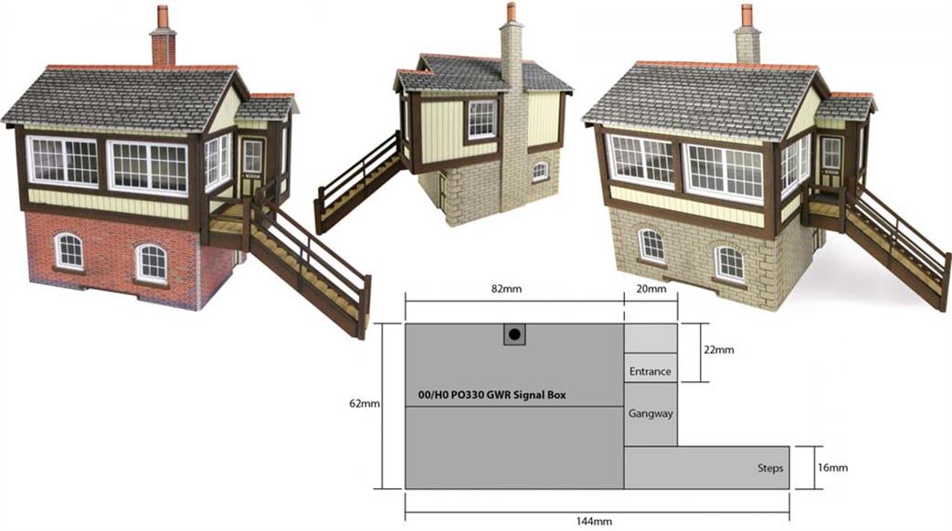 Metcalfe OO PO330  GWR Signal Box card Construction Kit