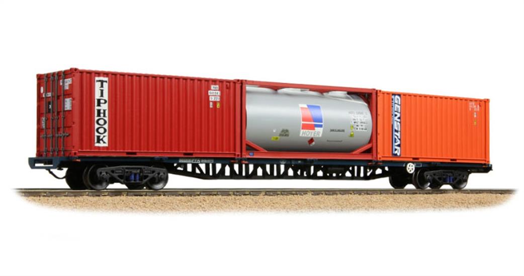 Bachmann OO 38-628A FFA BR Freightliner Inner Container Flat Maritime Containers