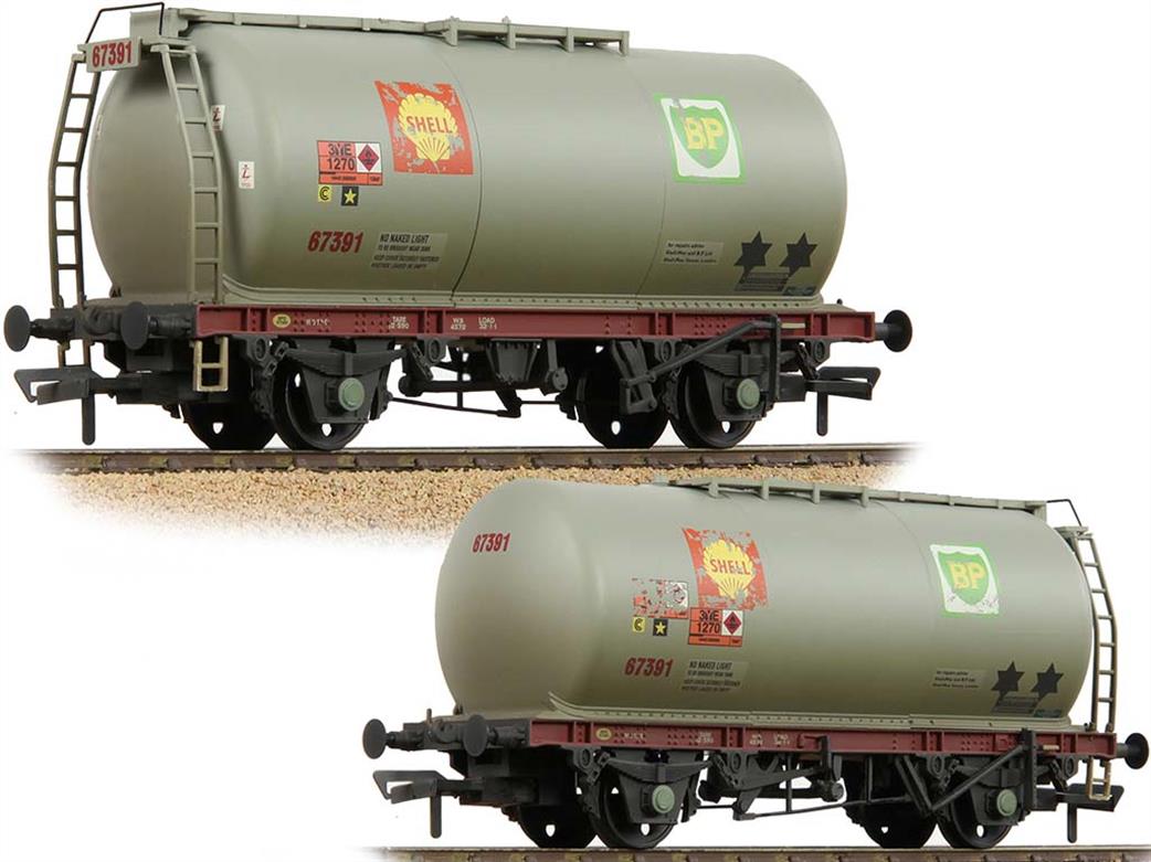 Bachmann OO 37-577B Shell BP 45 tonne TTA Tank Wagon Grey Weathered