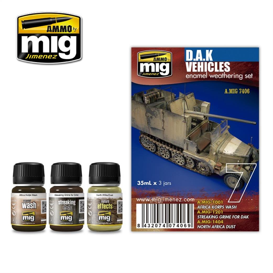 Ammo of Mig Jimenez  A.MIG-7406 Weathering Enamels Pigment - DAK Vehicles