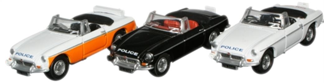 Oxford Diecast 1/76 76SET11 MGB Roadster Lancashire Police Set of Three