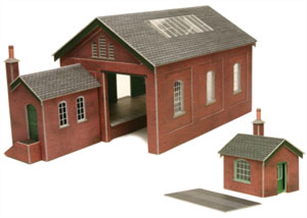 Metcalfe OO PO232 Goods Shed Red Brick Card Construction Kit