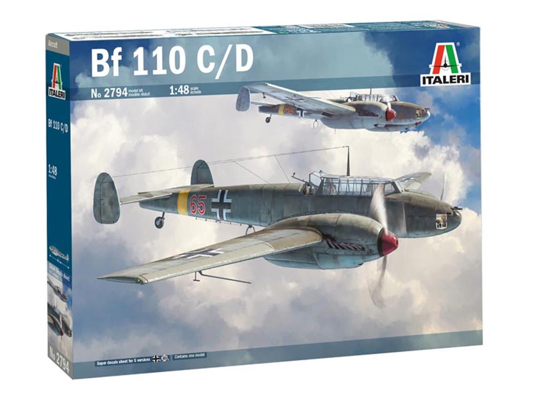 Italeri 1/48 2794 German Bf 110 C/D twin engined fighter kit