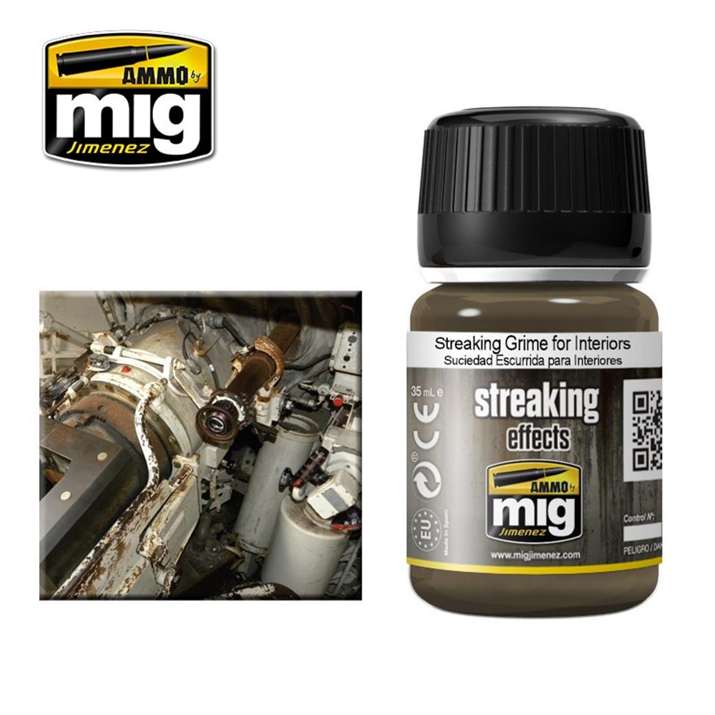 Ammo of Mig Jimenez  A.MIG-1200 Enamel Streaking Effect Grime for Interiors 35ml