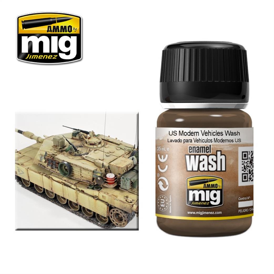 Ammo of Mig Jimenez  A.MIG-1007 US Modern Vehicles Enamel Weathering Wash