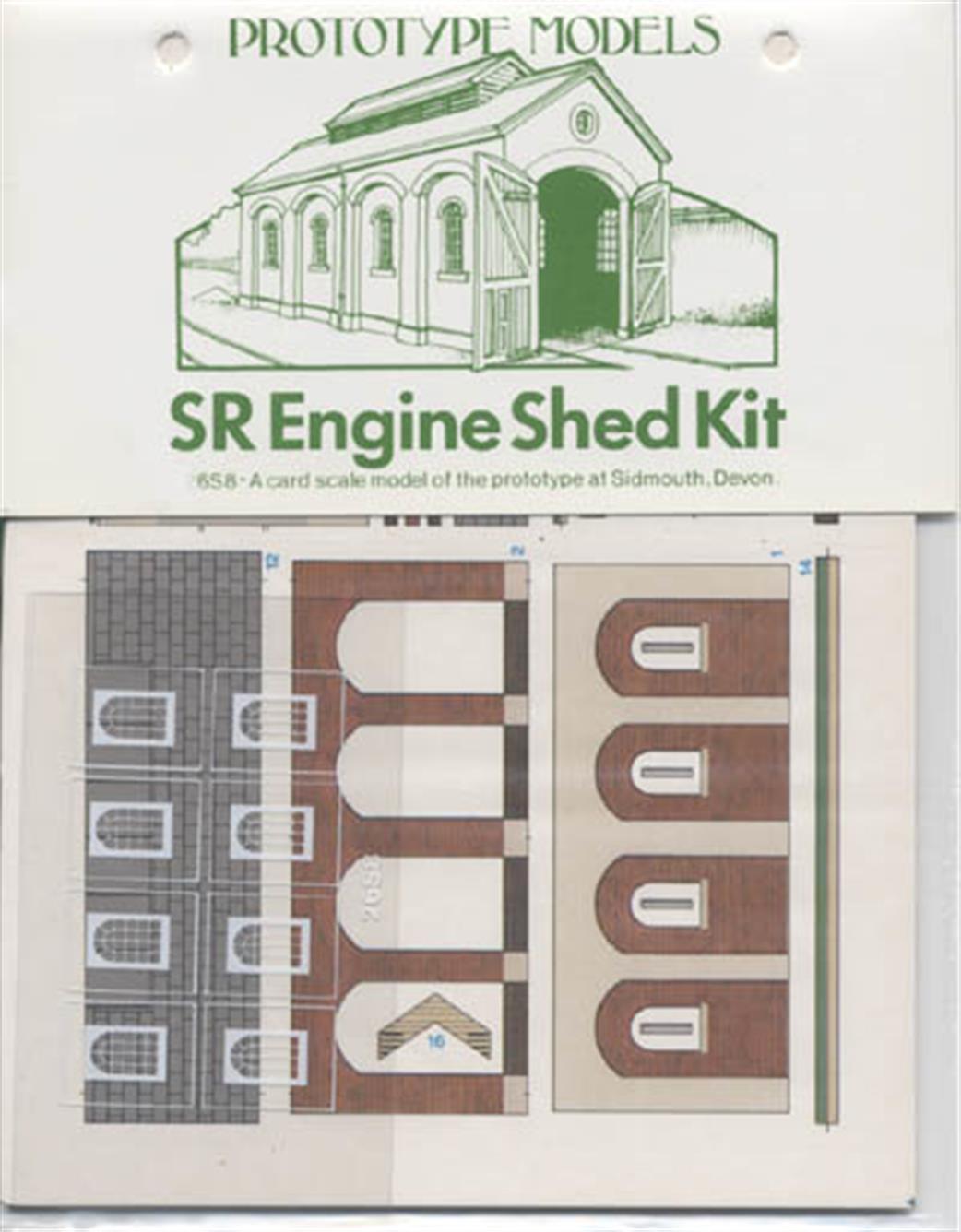 Prototype Models OO 46S8 SR Engine Shed Card Kit