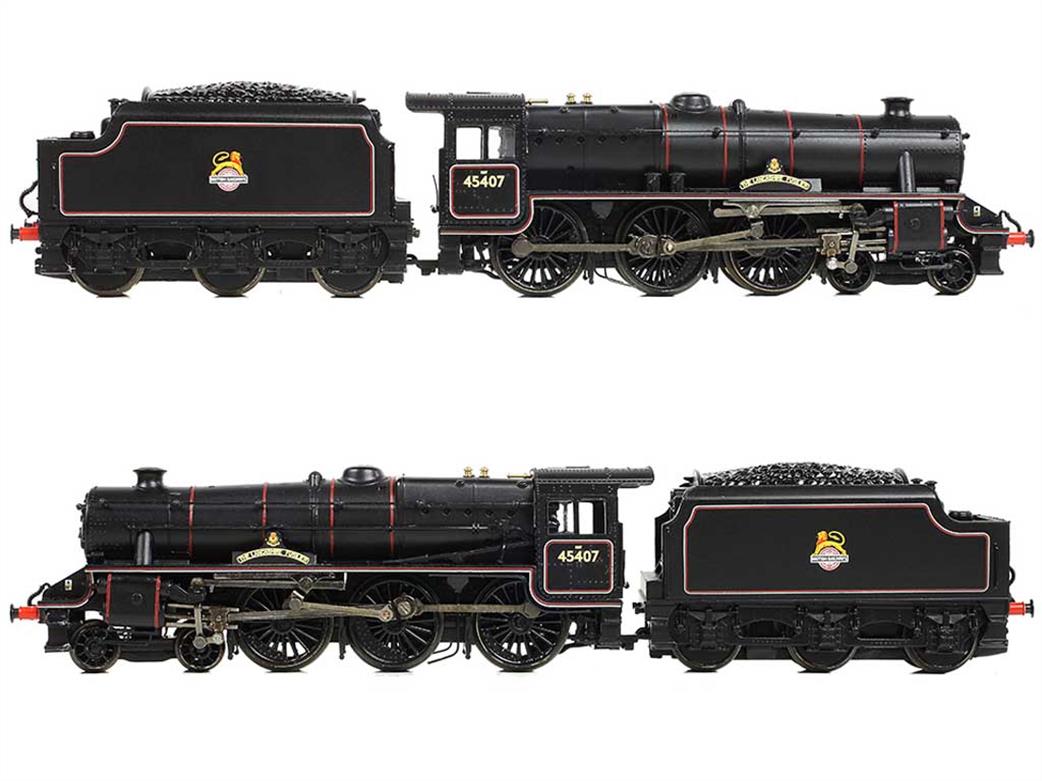 Graham Farish N 372-136A BR 45407 The Lancashire Fusilier Stanier Black 5 Lined Black Early Emblem