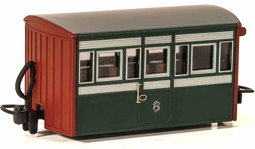 Peco OO9 GR-556A Third Class Ffestiniog 4 wheel Bug Box Narrow Gauge Passenger Coach Green