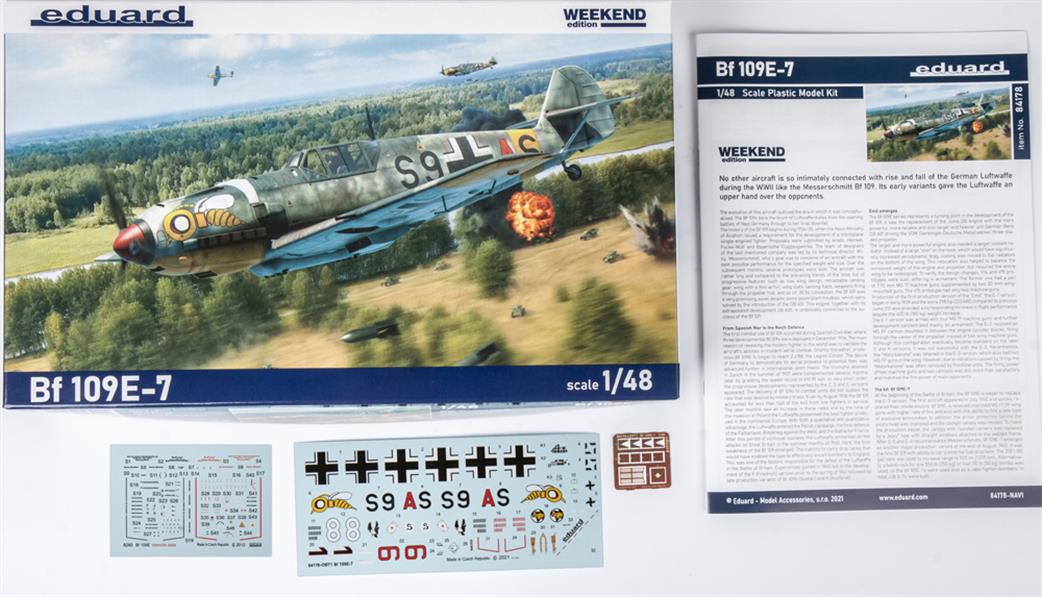 Eduard 1/48 84178 Bf-109 E7 German WW2 Fighter Plastic Kit Weekend Version