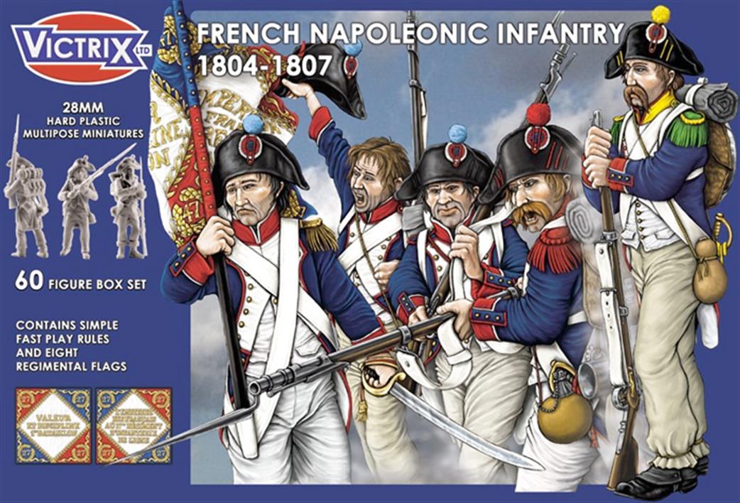 Victrix 28mm VX0008 French Napoleonic Infantry 1804-1807 Unpainted Plastic Figures