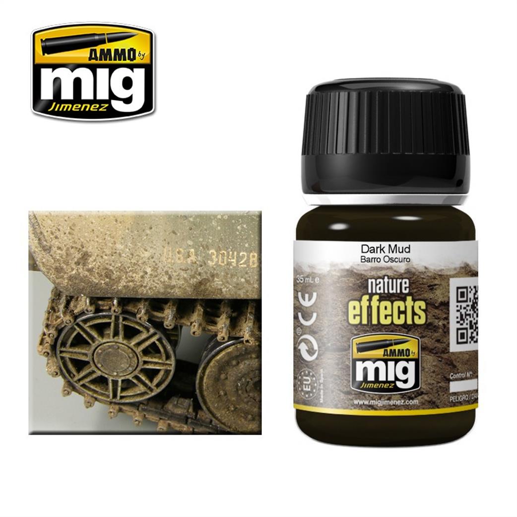 Ammo of Mig Jimenez  A.MIG-1405 Dark Mud Enamel Nature Effect 35ml Pot