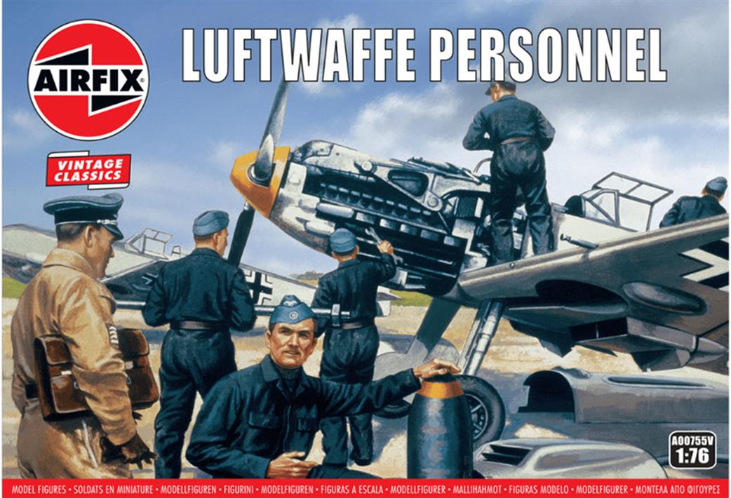 Airfix 1/72 01755 German WW2 Luftwaffe Personnel unpainted plastic figure set