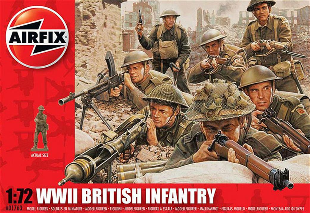 Airfix 1/72 01763 British Infantry WWII Northern Europe Unpainted plastic Figures