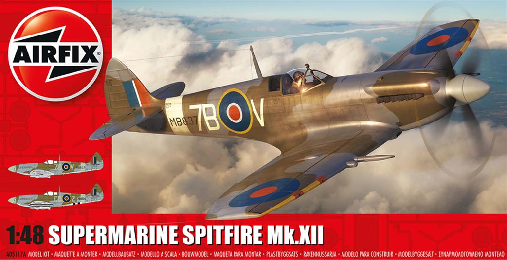 Airfix 1/48 A05117A Spitfire MKXII Griffon Powered WW2 Fighter Kit