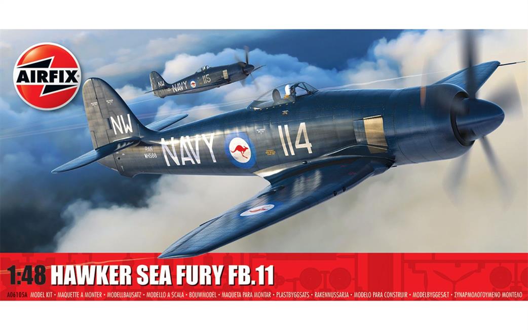 Airfix 1/48 A06102A Supermarine Seafire F.XV11 WW2 Fighter Kit