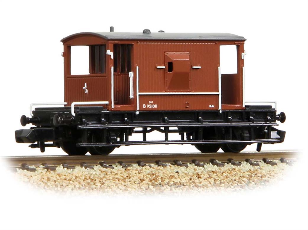 Graham Farish N 377-525G BR 20ton Goods Brake Van B951011 Bauxite Early Lettering