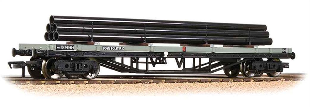 Bachmann OO 33-929C BR 30-Ton Bogie Bolster Grey with Pipe Load