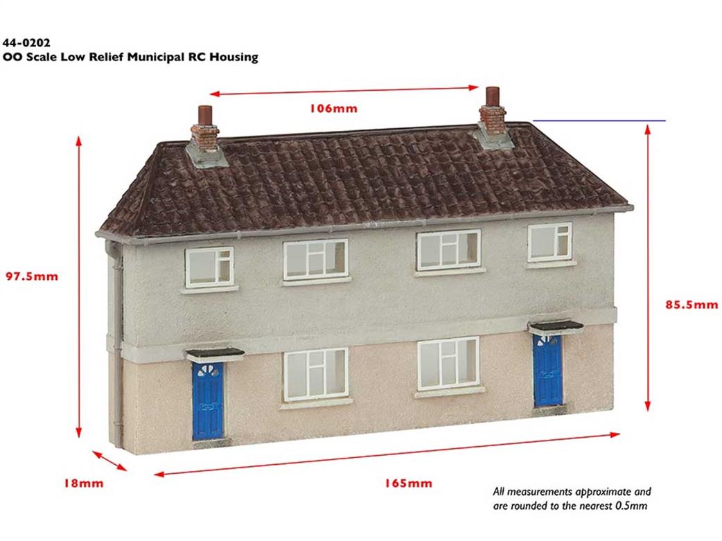 Bachmann OO 44-0202 Scenecraft Low Relief Reinforced Concrete Semi-Detached Houses