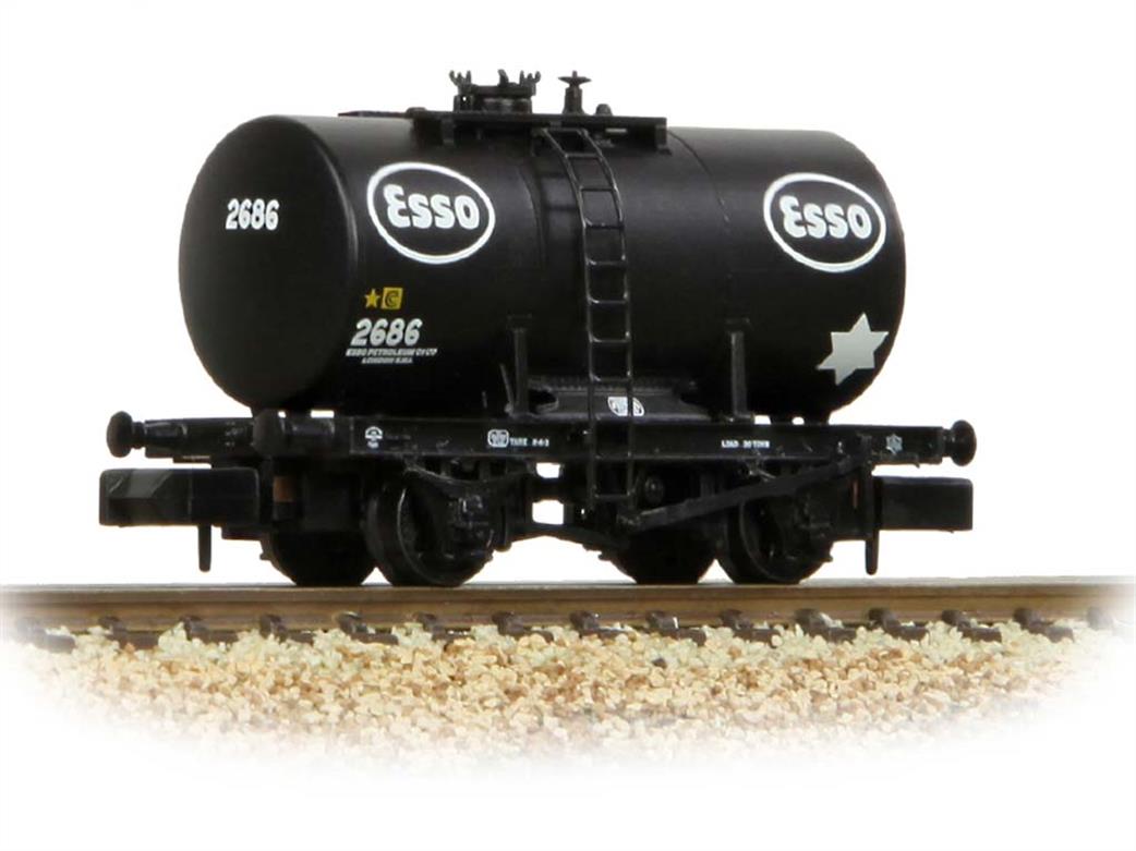 Graham Farish N 378-005A Esso 20Ton Anchor-Mounted Tank Wagon 2686 Black