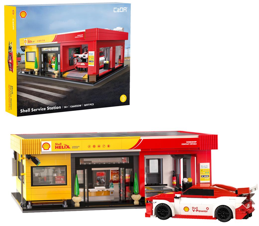 CaDa  C66025W Shell Service Station Car 1697 pcs Block Model