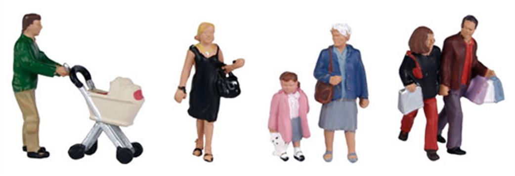 Bachmann OO 36-046 Shopping Figures Pack of 6 Figures