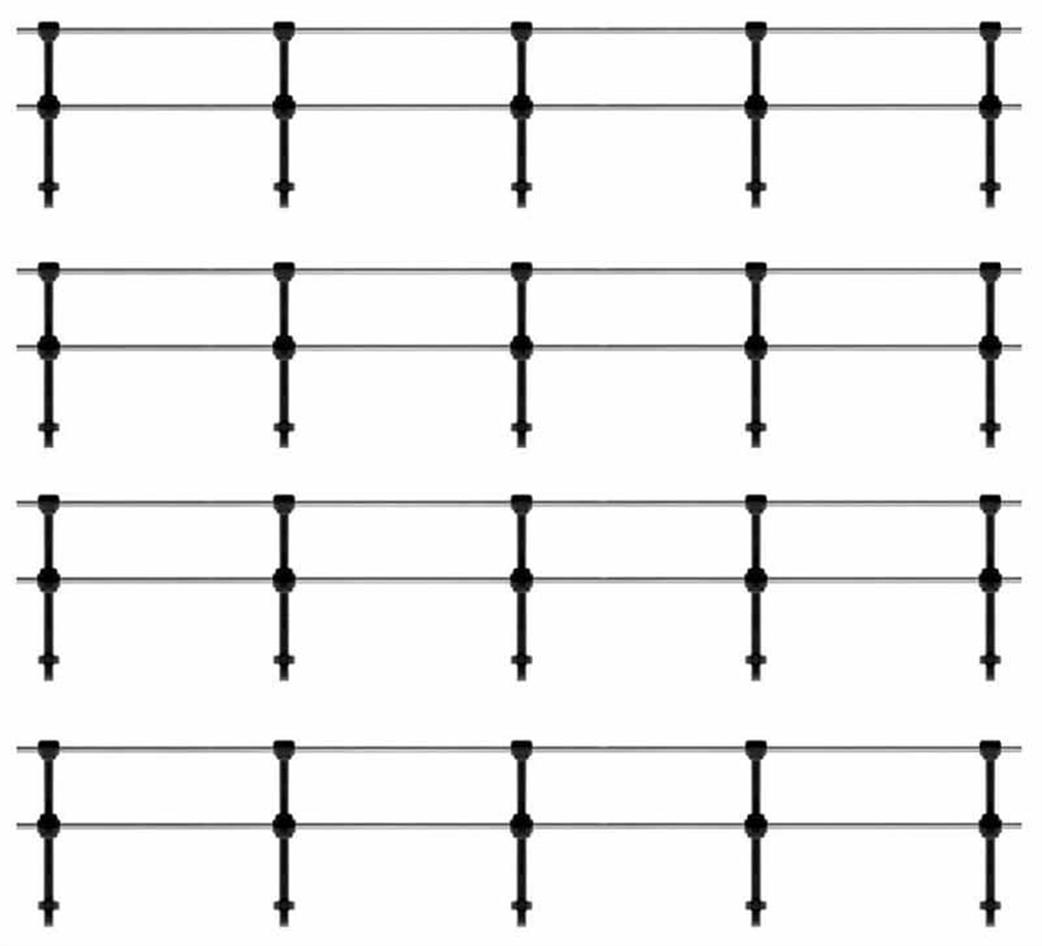 Ratio OO 144 Double Rail Handrail Stanchions