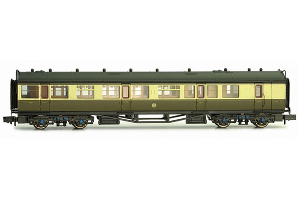 Dapol N 2P-000-284 GWR Collett Brake Composite Coach 6355 Chocolate & Cream Great (crests) Western