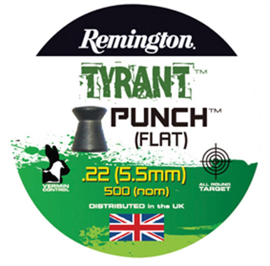 Remington  REMUKTYP177 Tyrant Punch Flat 0.177 Air Gun Pellets Tin of 500