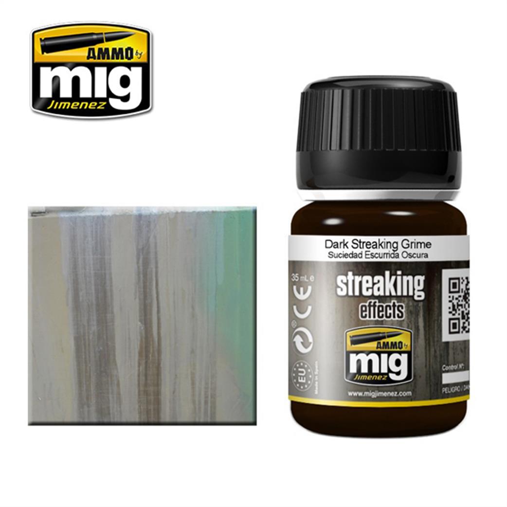 Ammo of Mig Jimenez  A.MIG-1206 Enamel Streaking Effect Dark Grime 35ml Jar