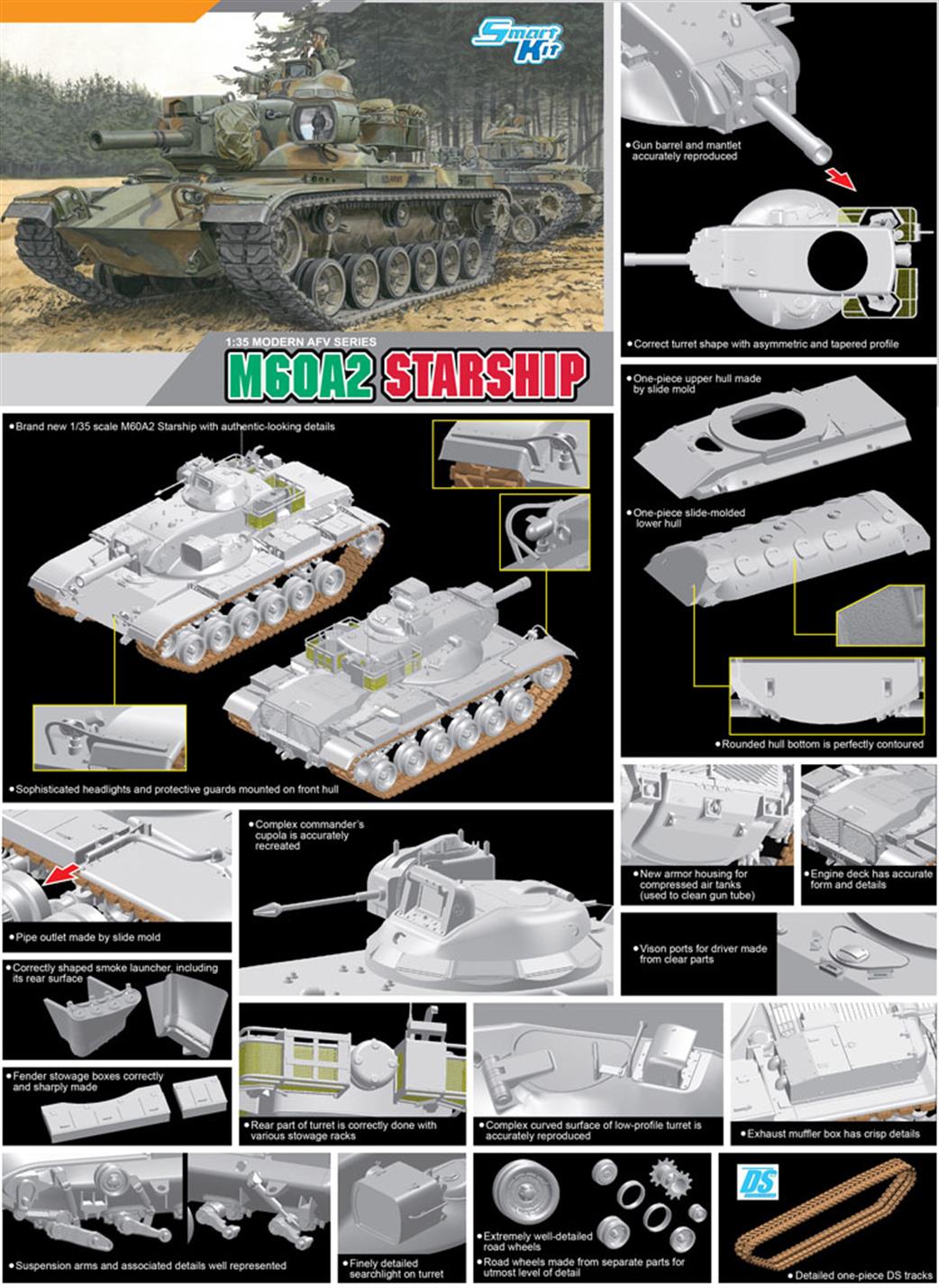 Dragon Models 1/35 3562 M60A2 Starship MBT Plastic kit