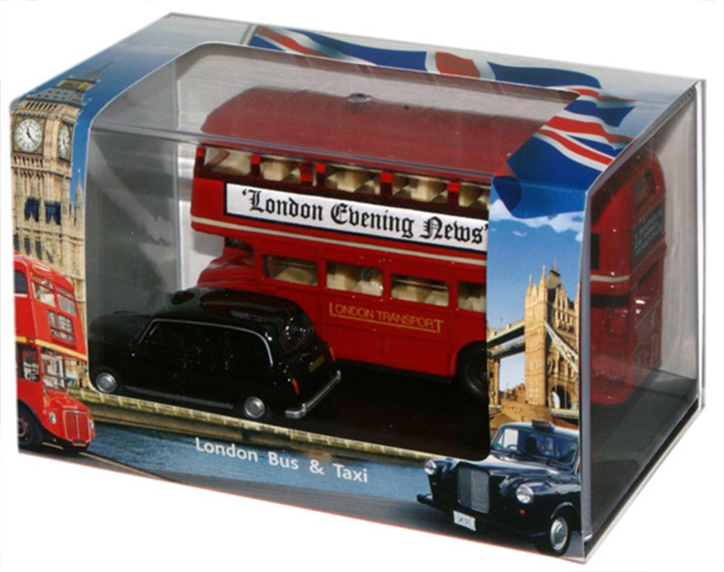 Oxford Diecast 1/76 LD004 London Bus & Taxi Gift Set