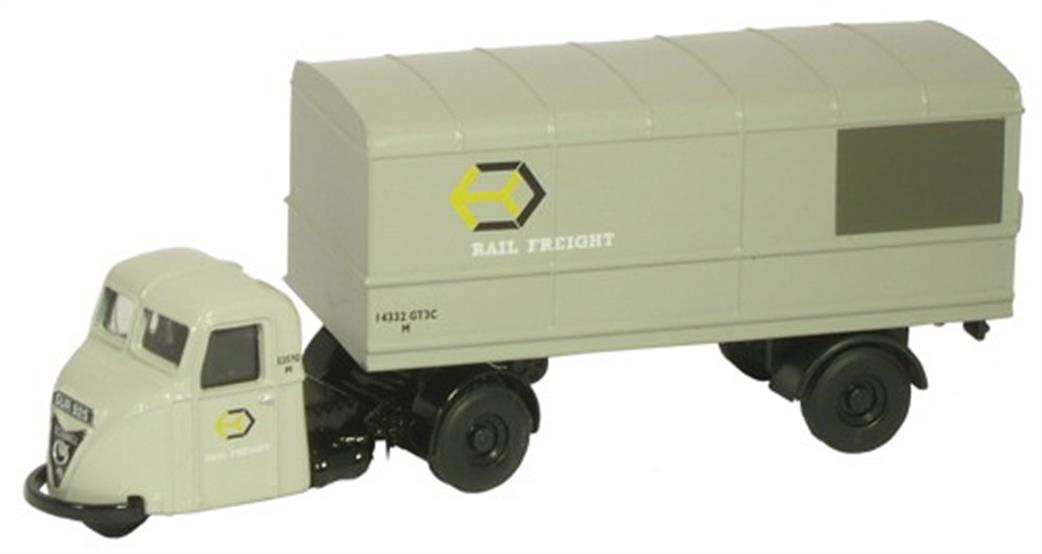 Oxford Diecast 1/148 NRAB003 Scammell Scarab Van & Trailer Railfreight Grey