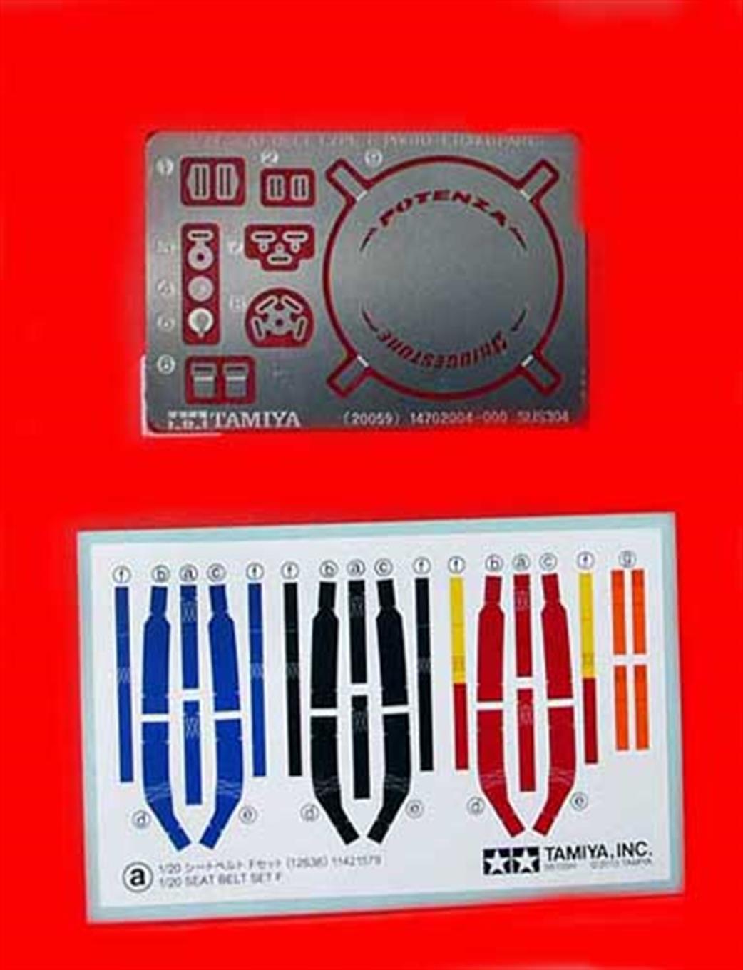 Tamiya 1/20 12638 Formula One Seat Belt Etch Set A 1990's