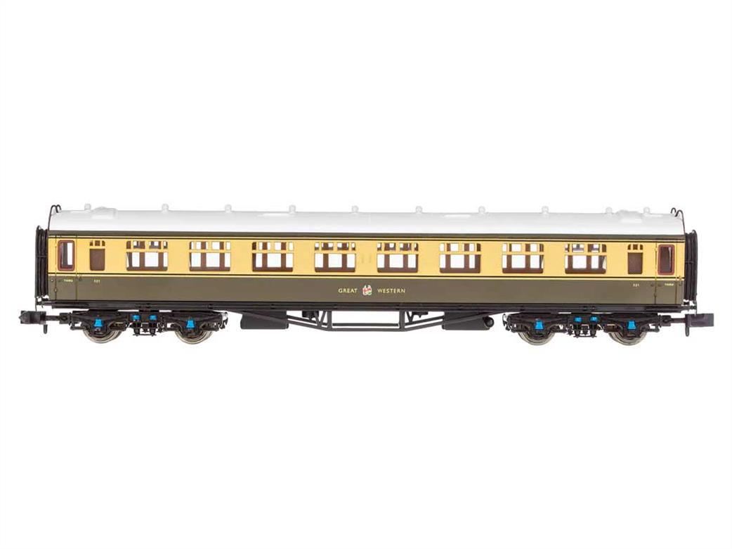 Dapol N 2P-000-161 GWR Collett Third Class Coach 521 Chocolate & Cream Great (crests) Westerm